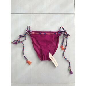 Nanette Lepore Vamp Side Ties Tassel String Bikini Bottom